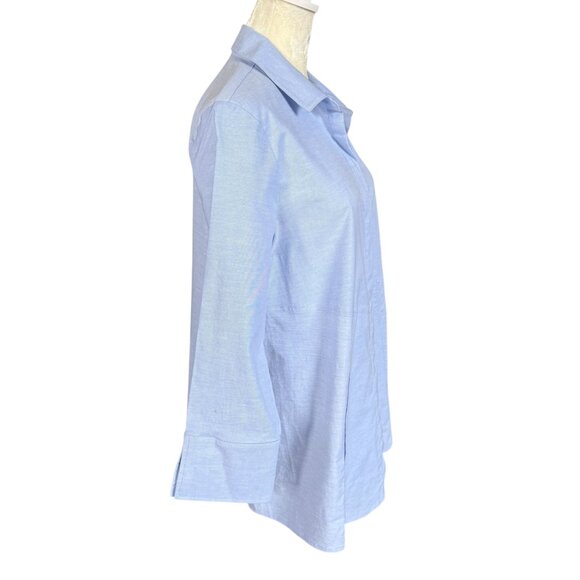 Habitat blue long sleeve collared button down shirt blouse size small - Picture 3 of 11